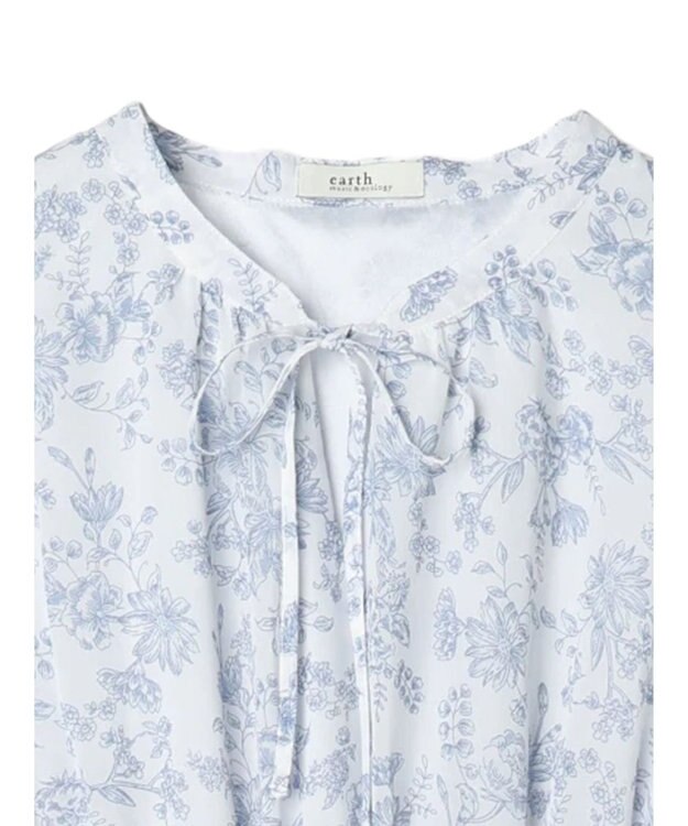 earth music&ecology ノースリ花柄ワンピース Blue