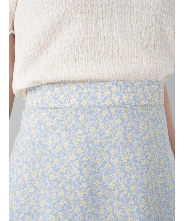 earth music&ecology フラワープリントフレアスカート Off White