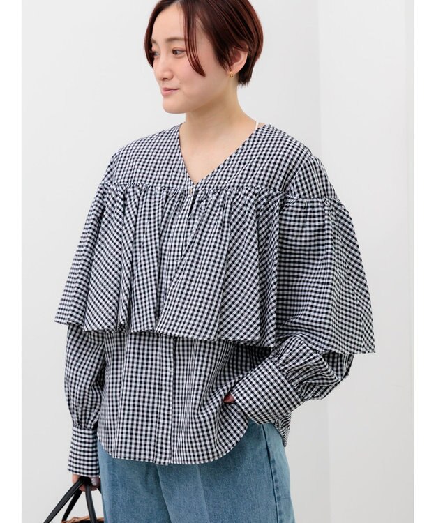 Te chichi ビッグフリルブラウス ブラック