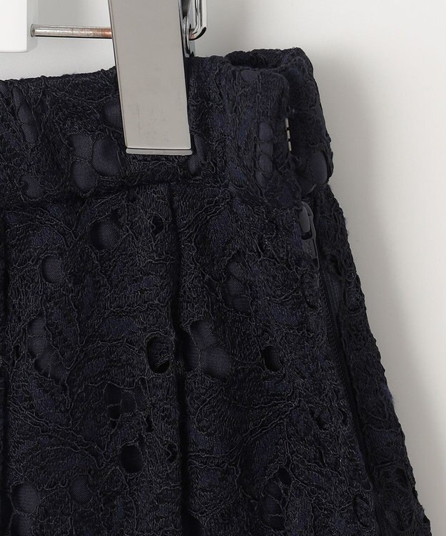 自由区 【セットアップ対応・洗える・XSサイズあり】レースコンビ スカート ネイビー系