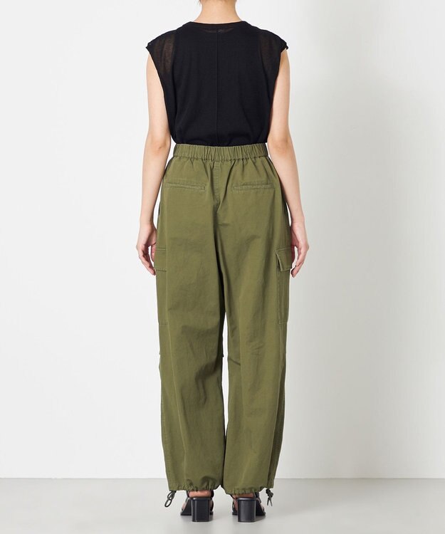 NAVE 【ReNave・セットアップ可/洗える】コットンリネンカルゼ  カーゴパンツ カーキ系