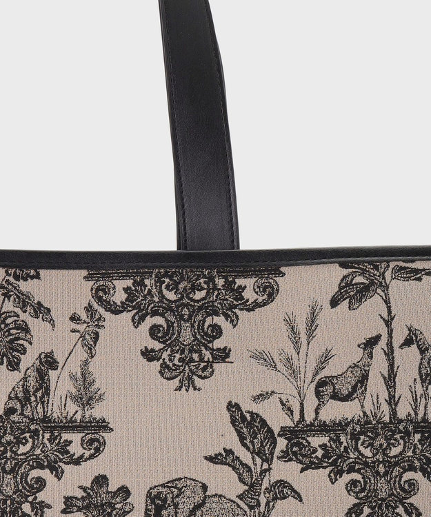 GRACE CONTINENTAL アニマルジャガードトートバッグ ベージュ