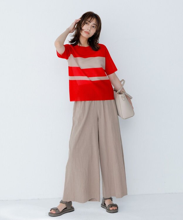 uncrave コットンリネンボイル ワイドパンツ トープ