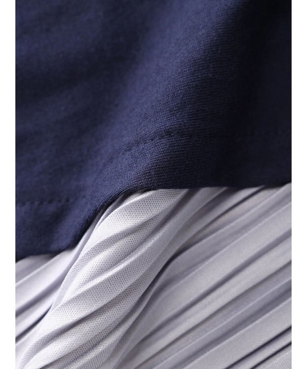 Green Parks 脇プリーツドッキングチュニック Navy