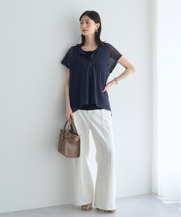 YECCA VECCA 【2点SET】ヘンリーネックスラブシアーニット Navy