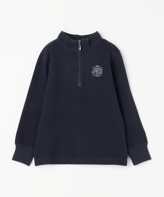 J.PRESS KIDS 【110-130cm】FRONT JIP ハーフジップトレーナー ネイビー系