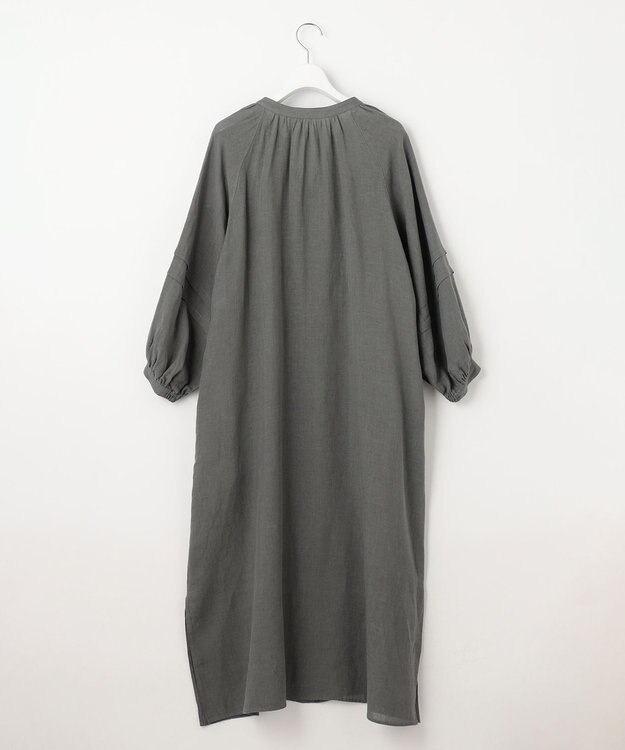 23区 【洗える】LIBECO カフタン ワンピース カーキ系