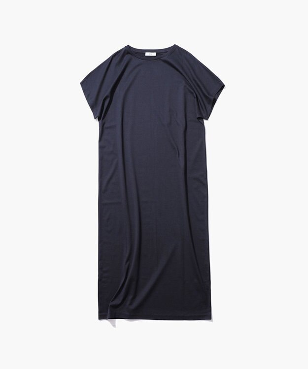 ATON SUVIN 60/2 | キャップスリーブワンピース NAVY