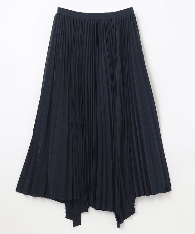 NAVE 【Nave　洗える】プリーツサテン スカート ネイビー系