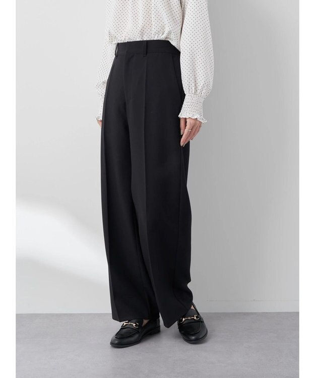 earth music&ecology Ｔ／Ｒストレートパンツ Black