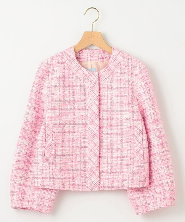 組曲 【KUMIKYOKU NAVY】マカロンツイード ジャケット ピンク系