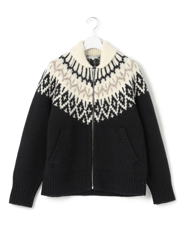 23区 【SLOW/一部店舗限定】フェアアイルニット カーディガン ブラック系5