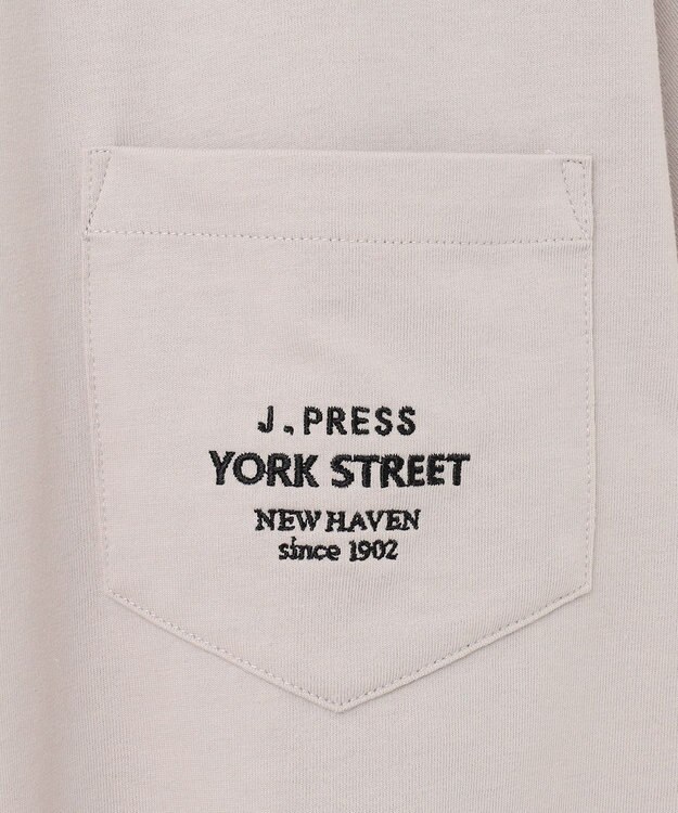 J.PRESS YORK STREET 【UNISEX】ワンポイント刺繍 ポケットTシャツ ベージュ系