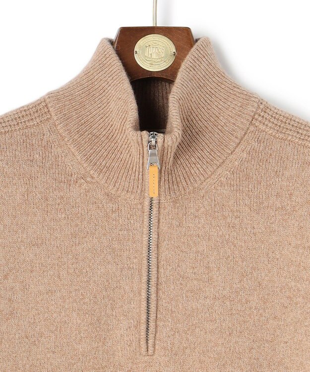 J.PRESS MEN ウール×カシミヤの上質素材【Cash Lamb's Wool】ハーフジップ ニット_25年モデル ベージュ系