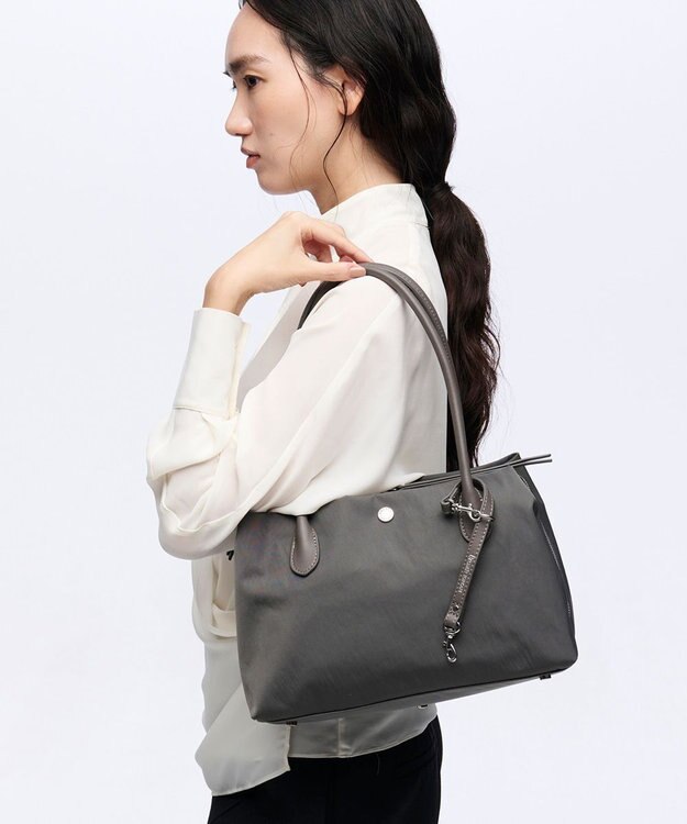 TOPKAPI 【Breath TOPKAPI】【新色追加】ALINE アライン ナイロン ボストン ミニ トートバッグ 軽量 / 肩掛け / 大容量 / 通勤 ダークグレー