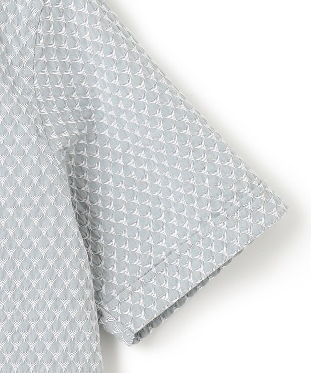 JOSEPH HOMME トライジャガードストレッチ   ウイングカラー半袖シャツ ピーコックグリーン系