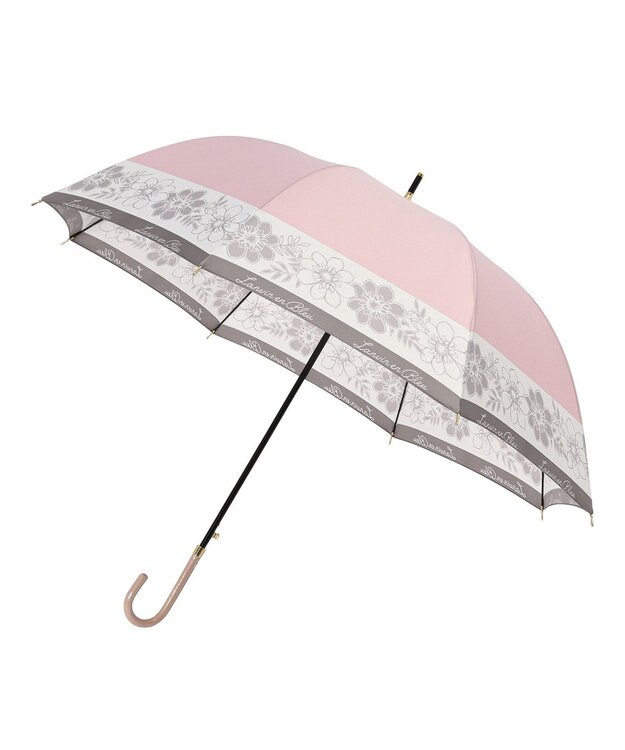 MOONBAT LANVIN en Bleu 【耐風】長傘 サテンプリントフラワー ピンク
