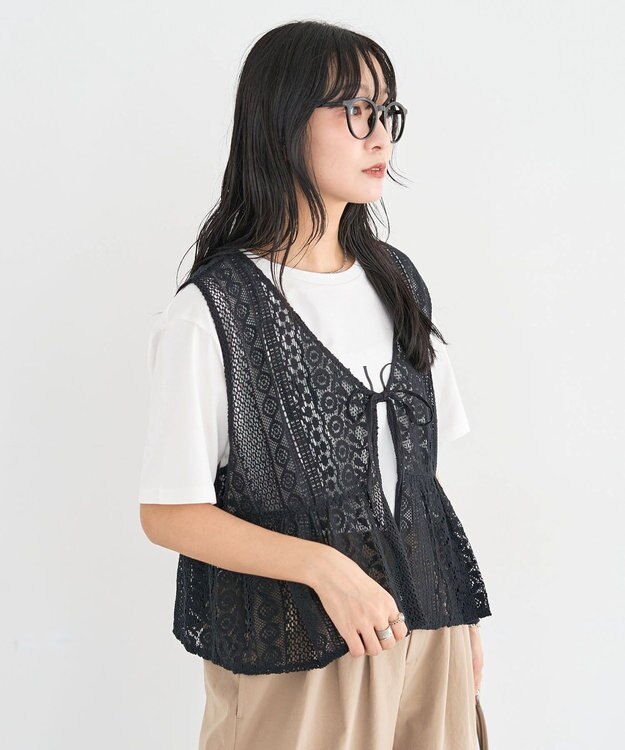 Green Parks レースベスト Black