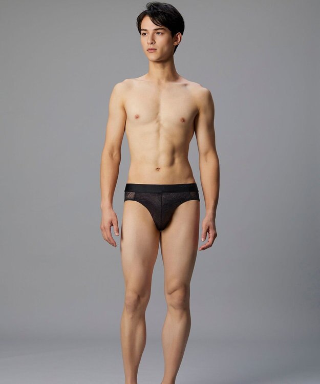 WACOAL MEN WACOAL MEN 【レースブリーフ】 ブリーフ フロント立体設計 通気性 花柄レース 前閉じ 下着 ビキニ メンズ WF1822 /ワコールメン ブラック