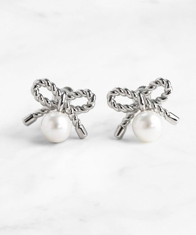 TOCCA PROMISE PEARL RIBBON EARRINGS イヤリング シルバー系