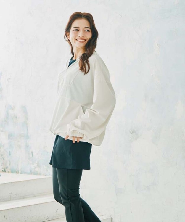 San-ai Resort（三愛水着楽園） 【WEB限定】ポケット付きハーフジップラッシュパーカー＋リブタンキニ水着+レギンス5点セット【Beach Queen（ビーチクイーン）】