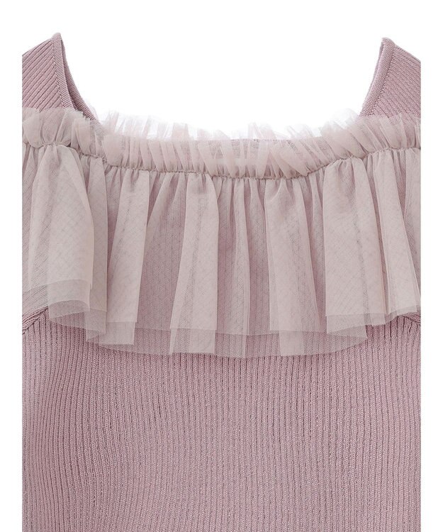 earth music&ecology デコルテチュールニットプルオーバー Dark Pink