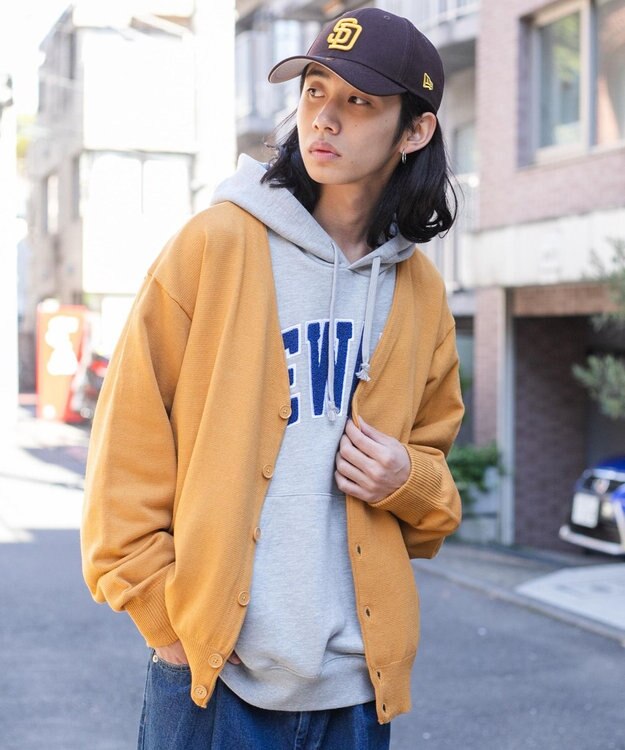 WEGO ドロップショルダーカーディガン マスタード