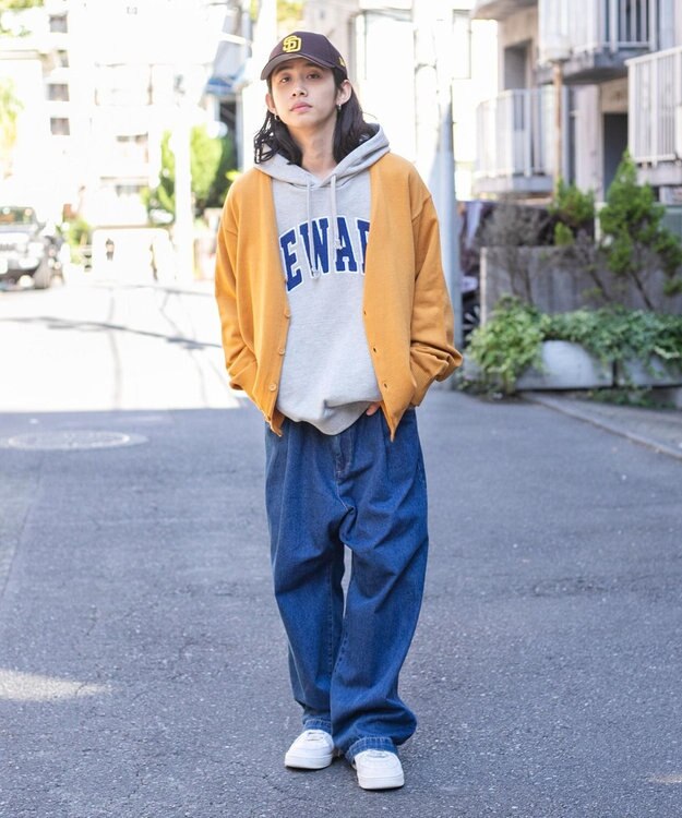 WEGO ドロップショルダーカーディガン マスタード