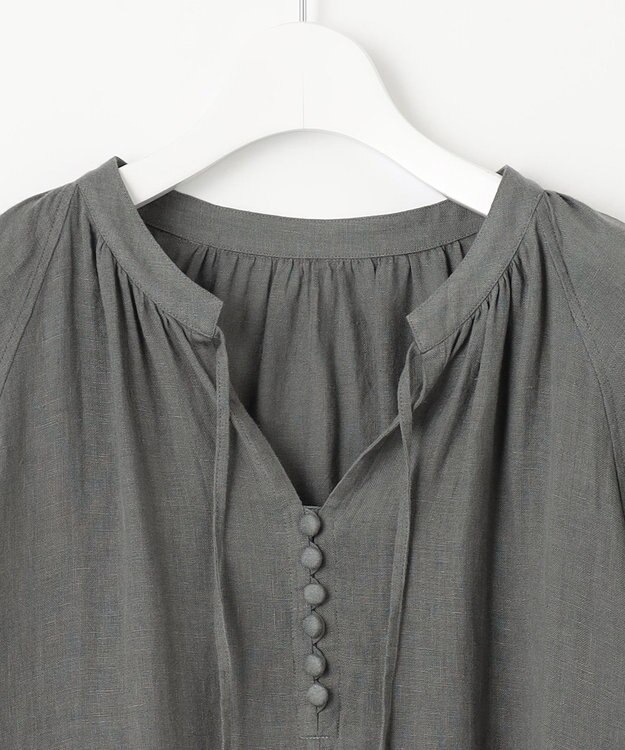 23区 L 【洗える】LIBECO カフタン ワンピース カーキ系