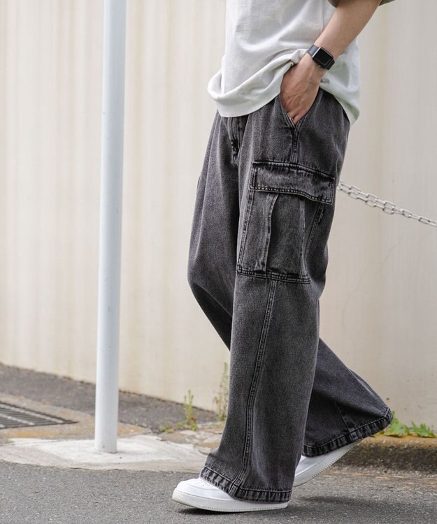 WEGO デニムカーゴパンツ ブラック