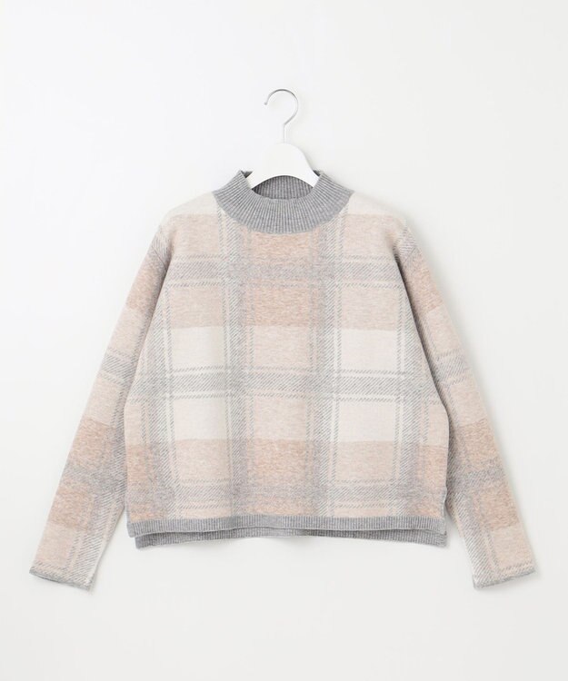 J.PRESS LADIES 【洗える】WOOLY STRETCH PLAID ニット ベージュチェック系