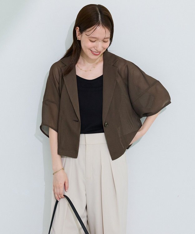 Green Parks ５分袖メッシュジャケット Mocha