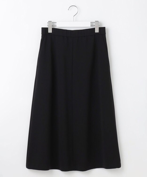 自由区 L 【19号サイズまで展開・セットアップ対応】トリアセダブルクロスフレア スカート ブラック