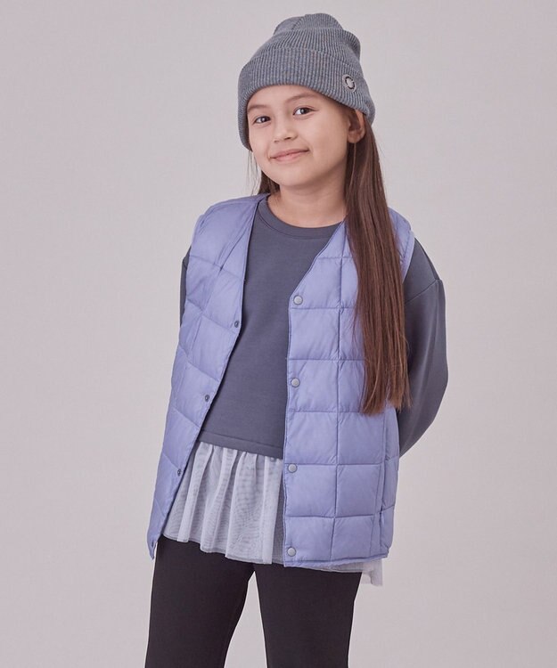 UNFILO 【120-150cm】TAION Vネック ダウンベスト(UNISEX) ラベンダー