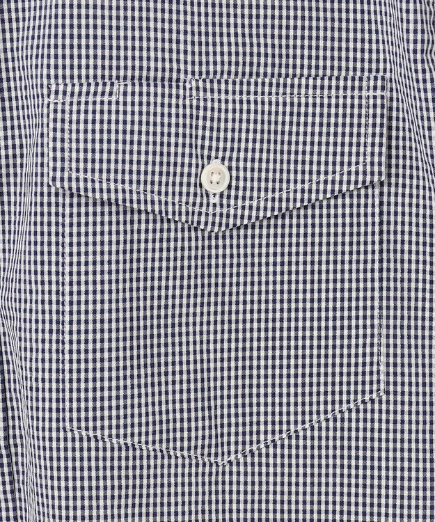 J.PRESS MEN 【クールマックス】サッカーストライプ／マイクロギンガムチェック シャツ/B.D ネイビー系3