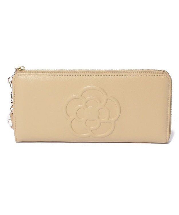 CLATHAS ワッフル　Lファスナー長財布 ベージュ