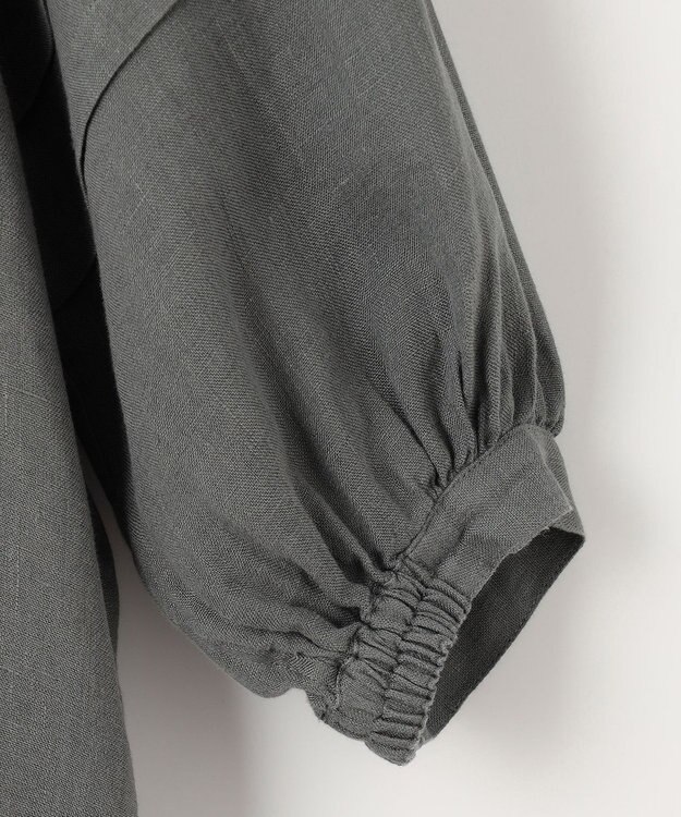 23区 【洗える】LIBECO カフタン ワンピース カーキ系