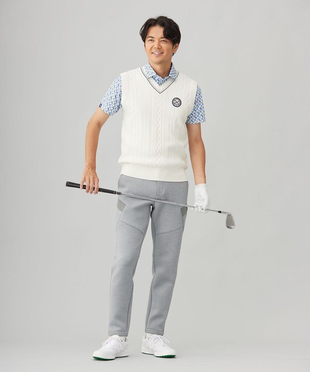 23区GOLF 【MEN】【吸水速乾/UVカット】アザミ小紋柄半袖ポロシャツ ダルブルー系5