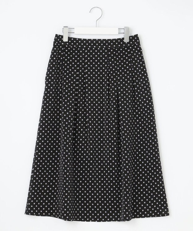 J.PRESS LADIES L 【洗える】ピーチサテン 幾何プリント スカート ネイビー系5