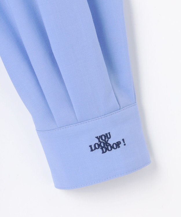 組曲 S 【加藤ローサさん着用 / 前後着用可】コットンタッチシャーティング刺繍入り ブラウス ブルー系