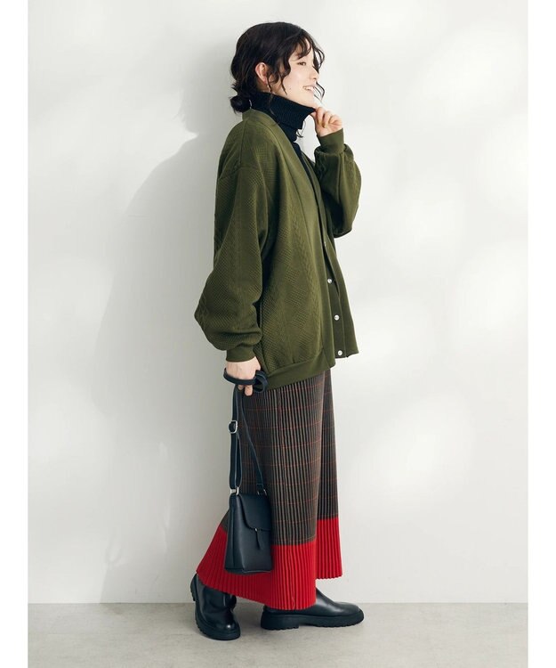 CRAFT STANDARD BOUTIQUE JQカット切り替えカーディガン1 Khaki