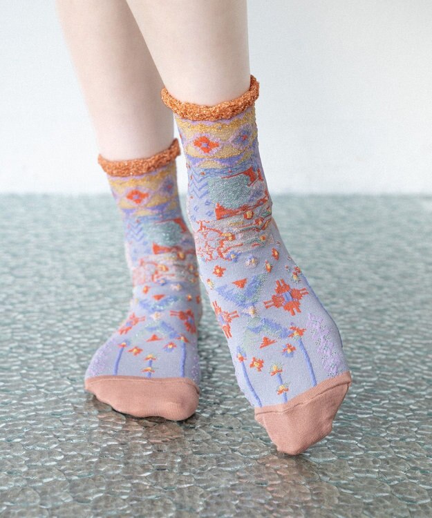 COQ USAGI FARM ラメショートソックス モーブ