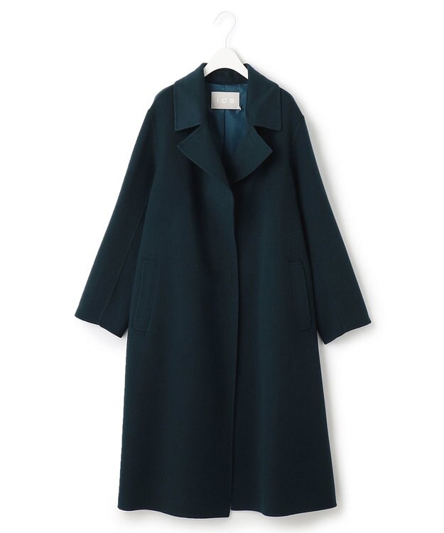 ICB ウールリバー ロングトレンチコート パイングリーン系