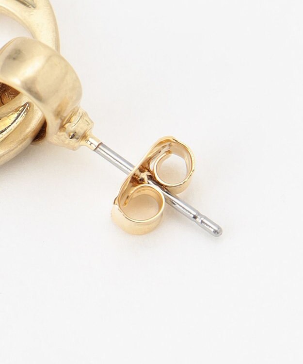 ANY 【WEB限定】オーバルゼロリングピアス(両耳用) ライトゴールド