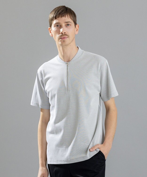 JOSEPH HOMME スビンギザカノコ　ハーフジップ ライトグレー系