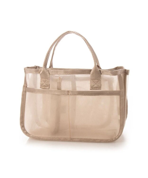 UNBILLION cachecache スマイルモチーフメッシュバッグインバッグ ベージュ