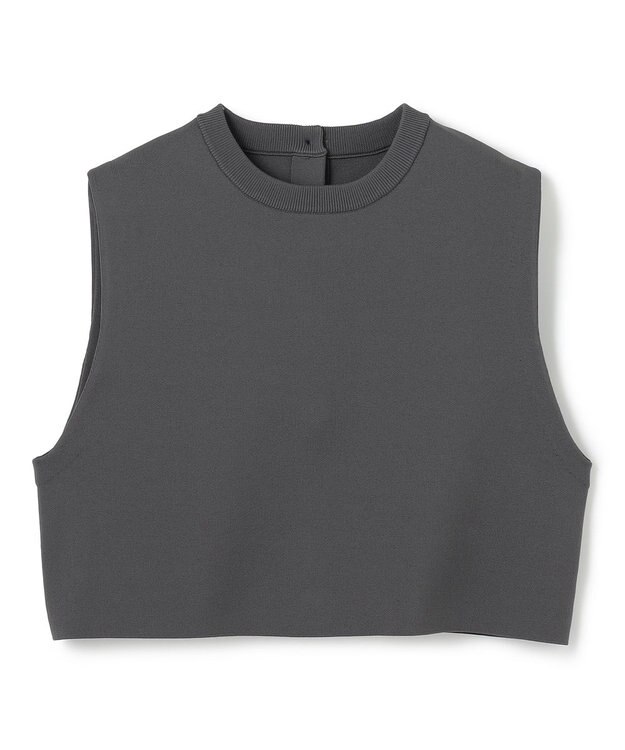 UNFILO フォルムニット クロップドベスト チャコール