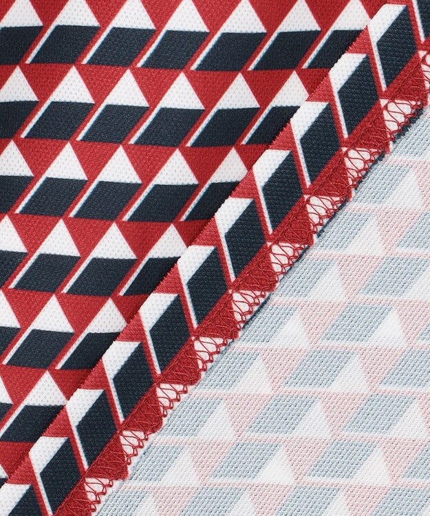 23区GOLF 【MEN】フラッグ総柄長袖ポロシャツ レッド系5