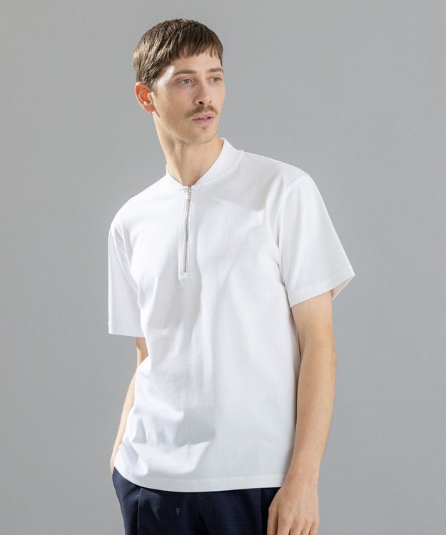 JOSEPH HOMME スビンギザカノコ　ハーフジップ ホワイト系