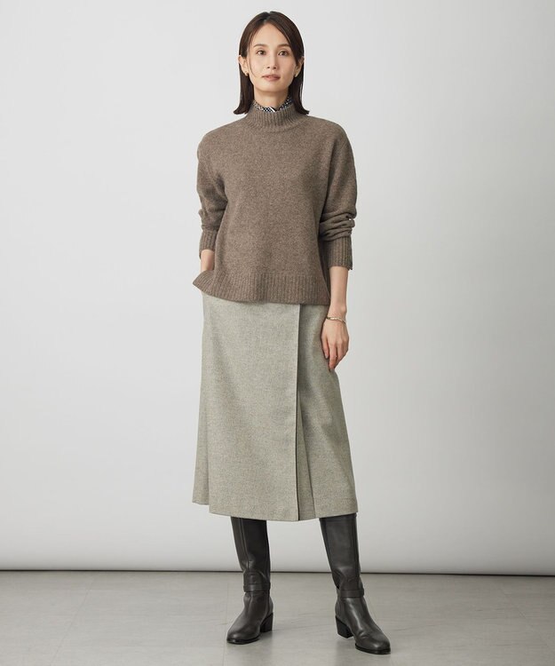 J.PRESS LADIES L ラメツイード スカート ベージュ系